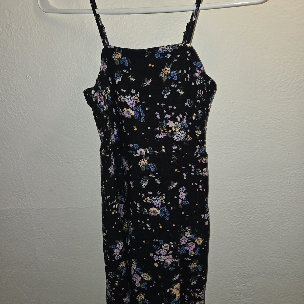 Art Class Black Floral Strapless Dress